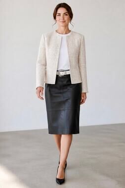 IRO Paris Open Front Tweed Jacket Long Sleeve Silver-Tone Gray Size 40/US L NWT
